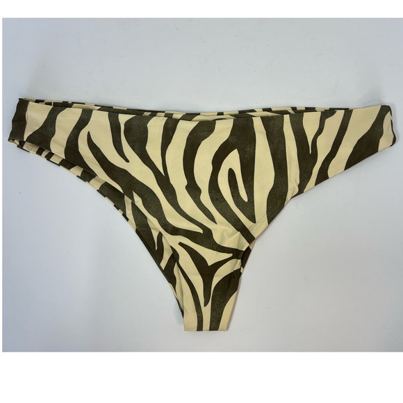 NWT Stone Fox Swim Roca Bikini Bottom, Distressed, Earth Zebra Print, size Large - Picture 2 of 15